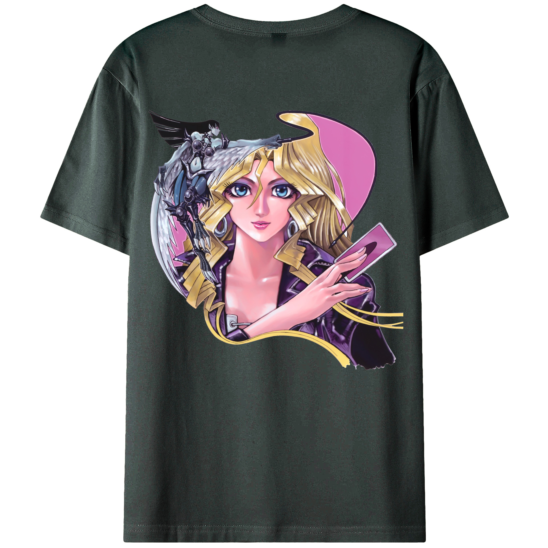 （画像用） 遊☆戯☆王 Yu-Gi-Oh! 綿100％ メンズ半袖Tシャツ（バックプリント） 通気性